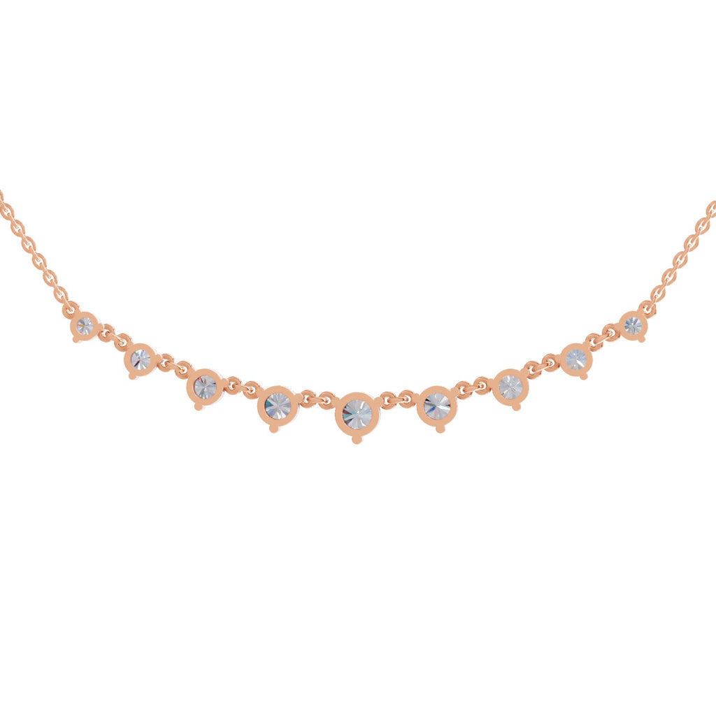 2.97 Carat Diamond Necklace 14K - Rose Gold