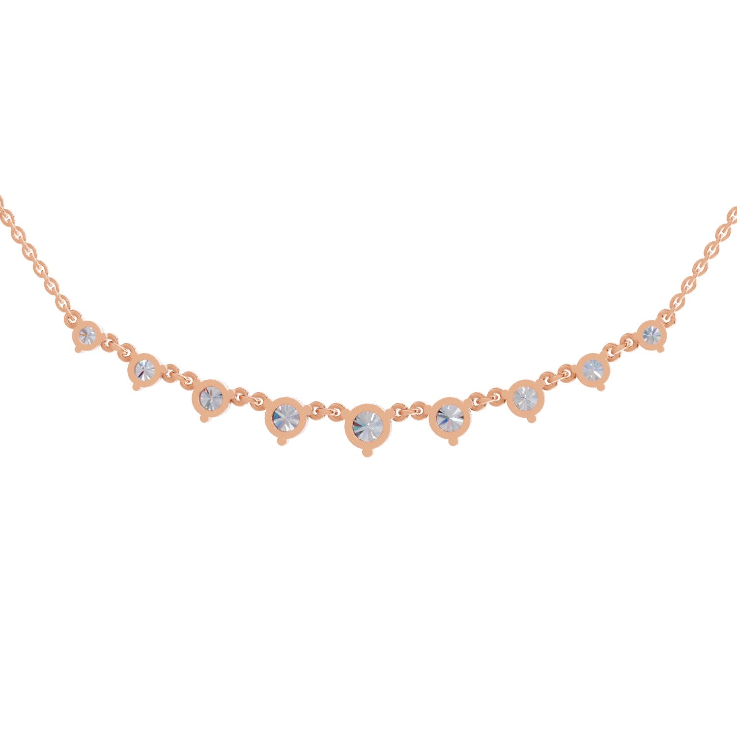 2.97 Carat Diamond Necklace 14K - Rose Gold