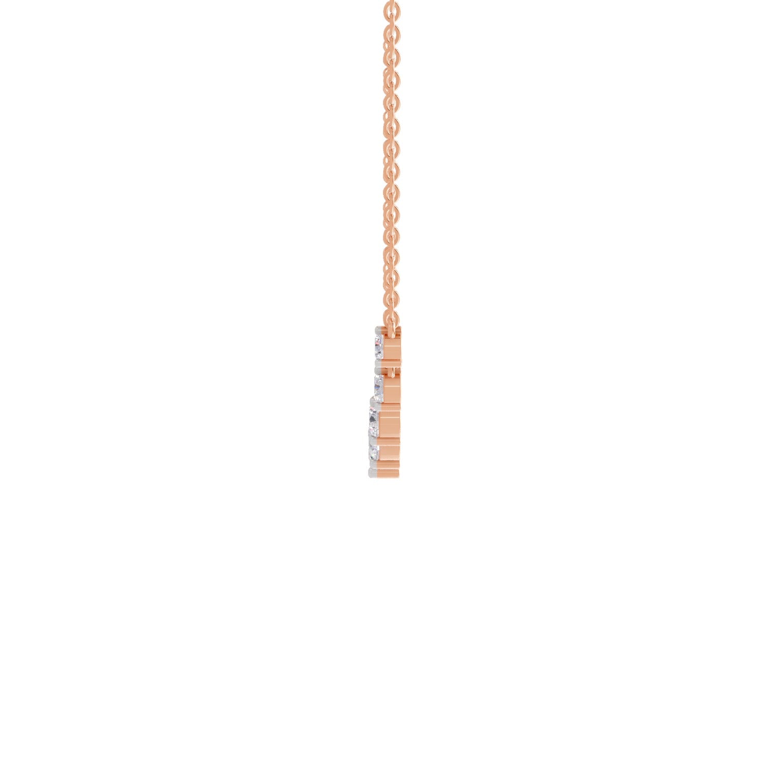 2.97 Carat Diamond Necklace 14K - Rose Gold