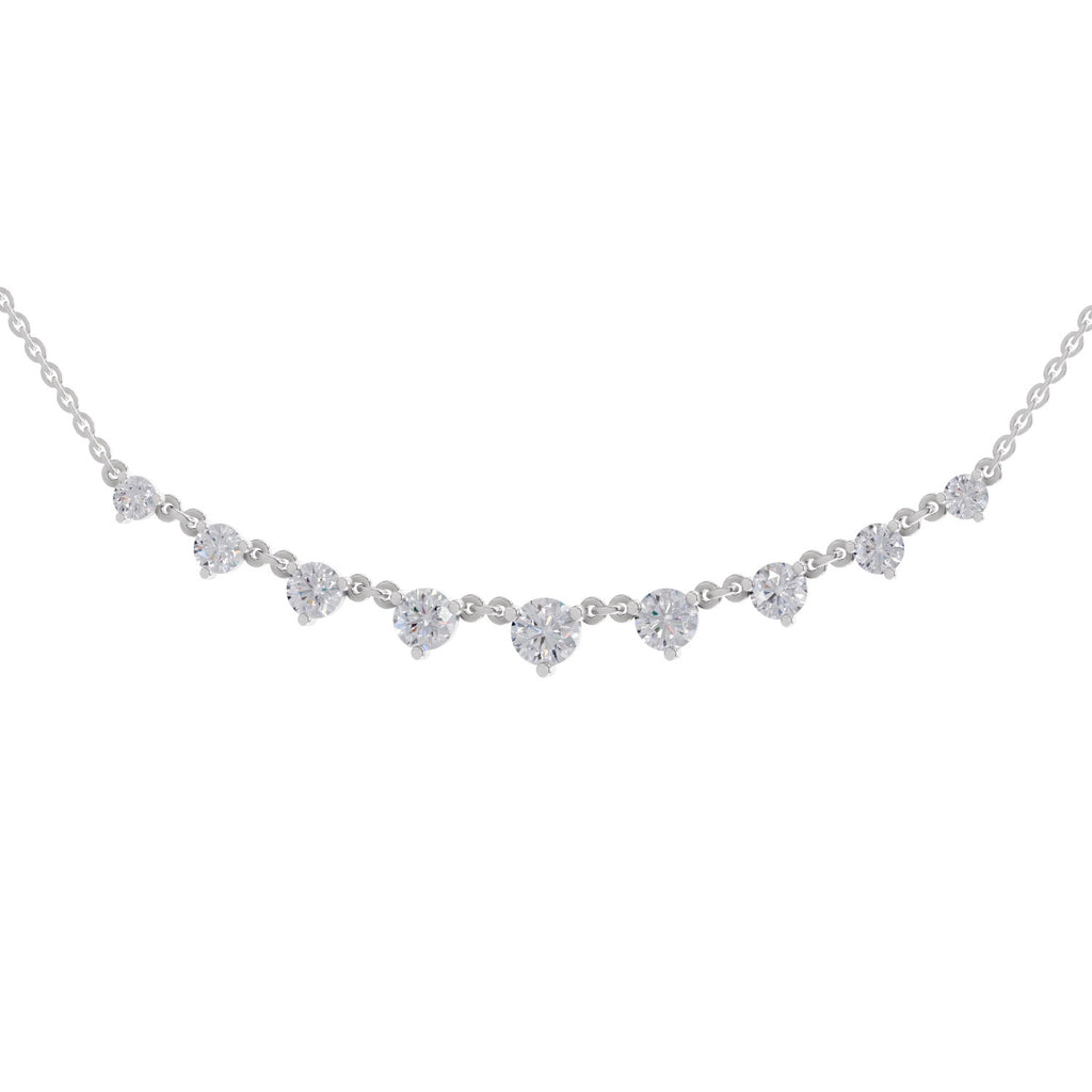 2.97 Carat Diamond Necklace 14K - White Gold