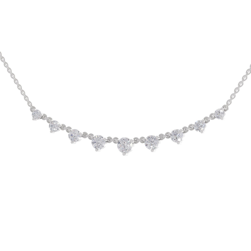 2.97 Carat Diamond Necklace 14K - White Gold