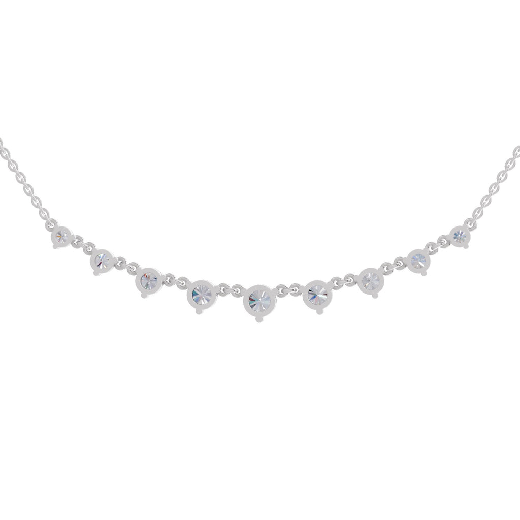 2.97 Carat Diamond Necklace 14K - White Gold
