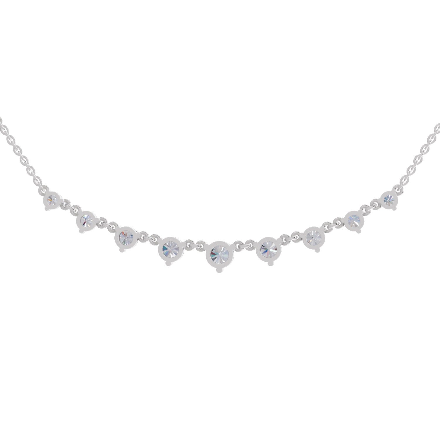 2.97 Carat Diamond Necklace 14K - White Gold