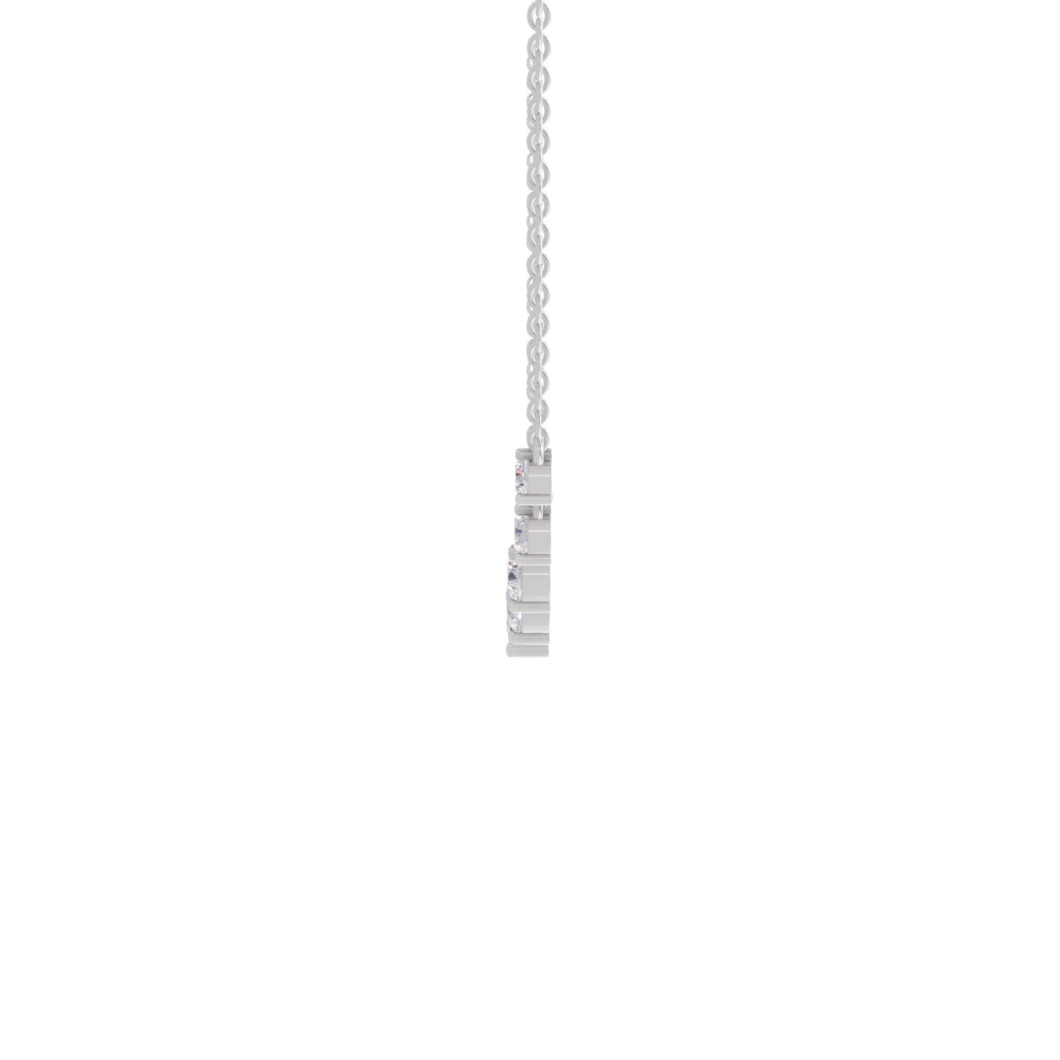 2.97 Carat Diamond Necklace 14K - White Gold