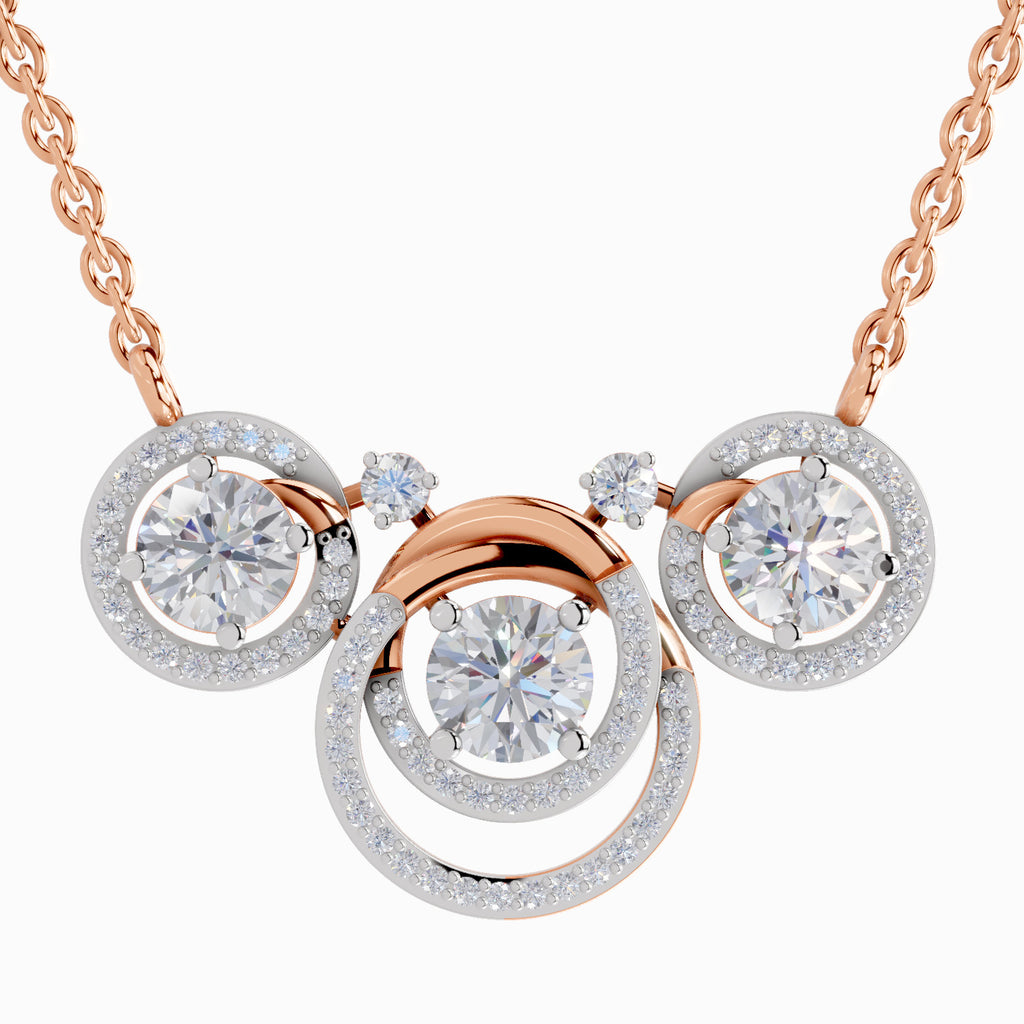 1.94 Carat Celestia Trio Diamond Pendant Necklace 14K - Rose Gold