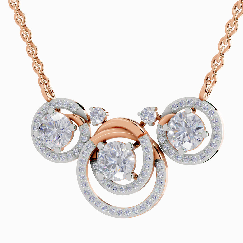 1.94 Carat Celestia Trio Diamond Pendant Necklace 14K - Rose Gold