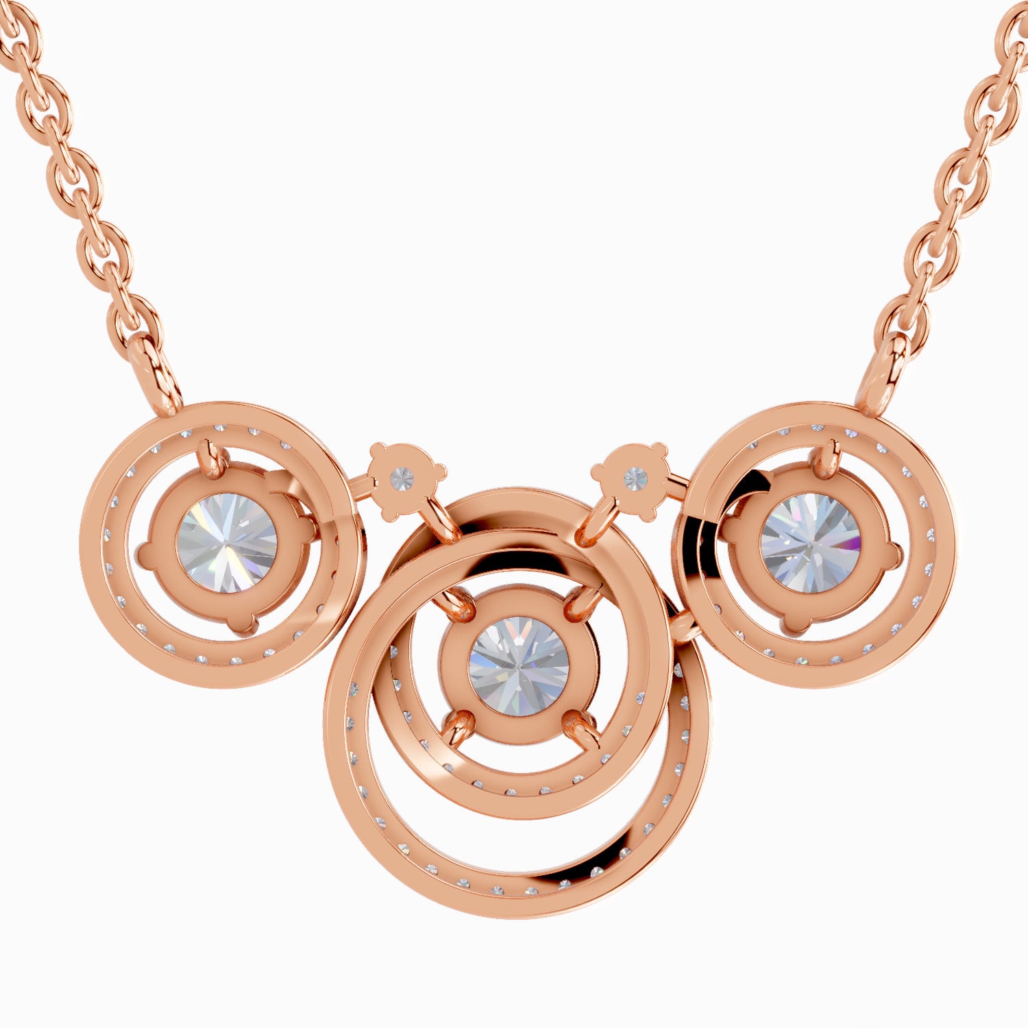 1.94 Carat Celestia Trio Diamond Pendant Necklace 14K - Rose Gold