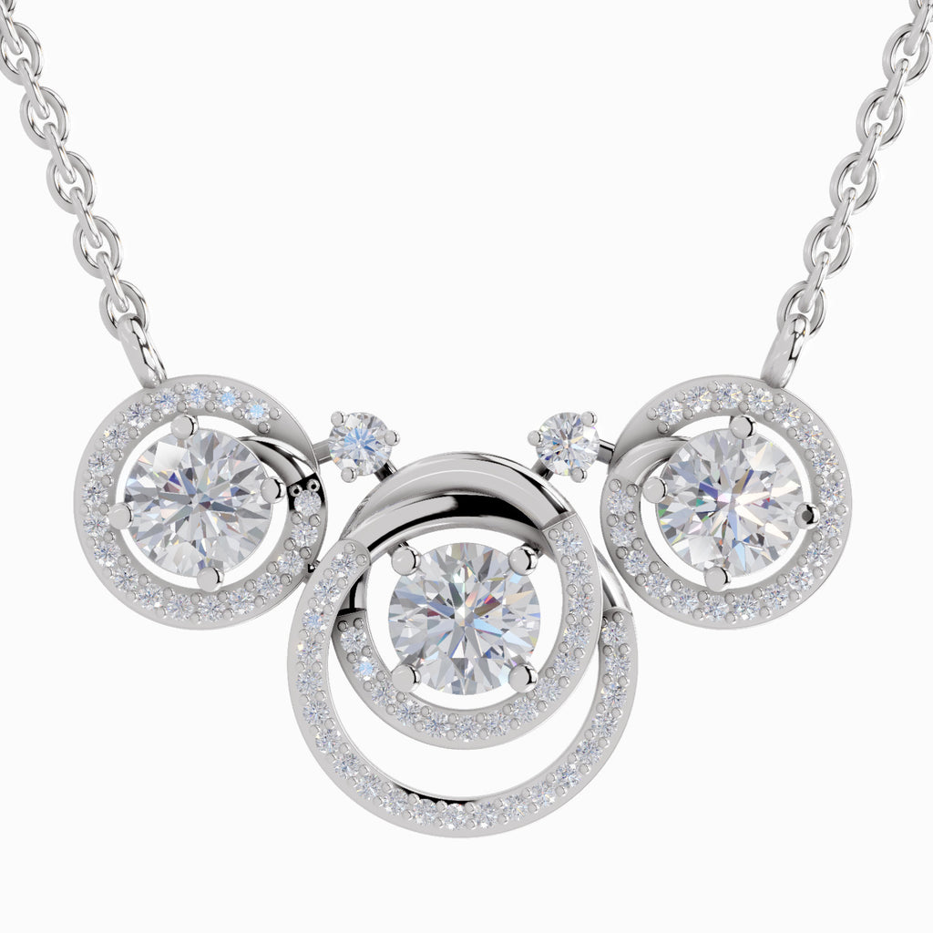 1.94 Carat Celestia Trio Diamond Pendant Necklace 14K - White Gold