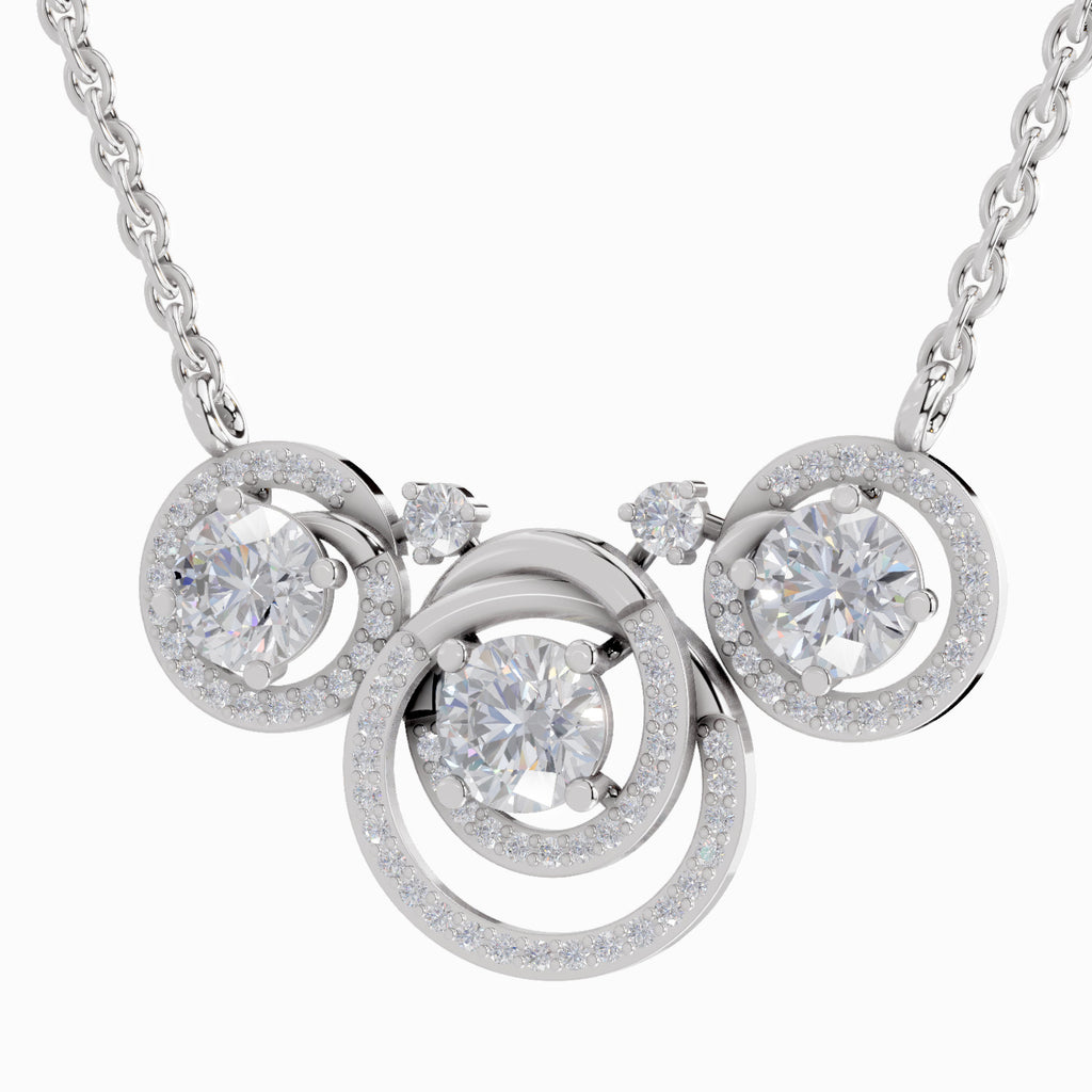 1.94 Carat Celestia Trio Diamond Pendant Necklace 14K - White Gold
