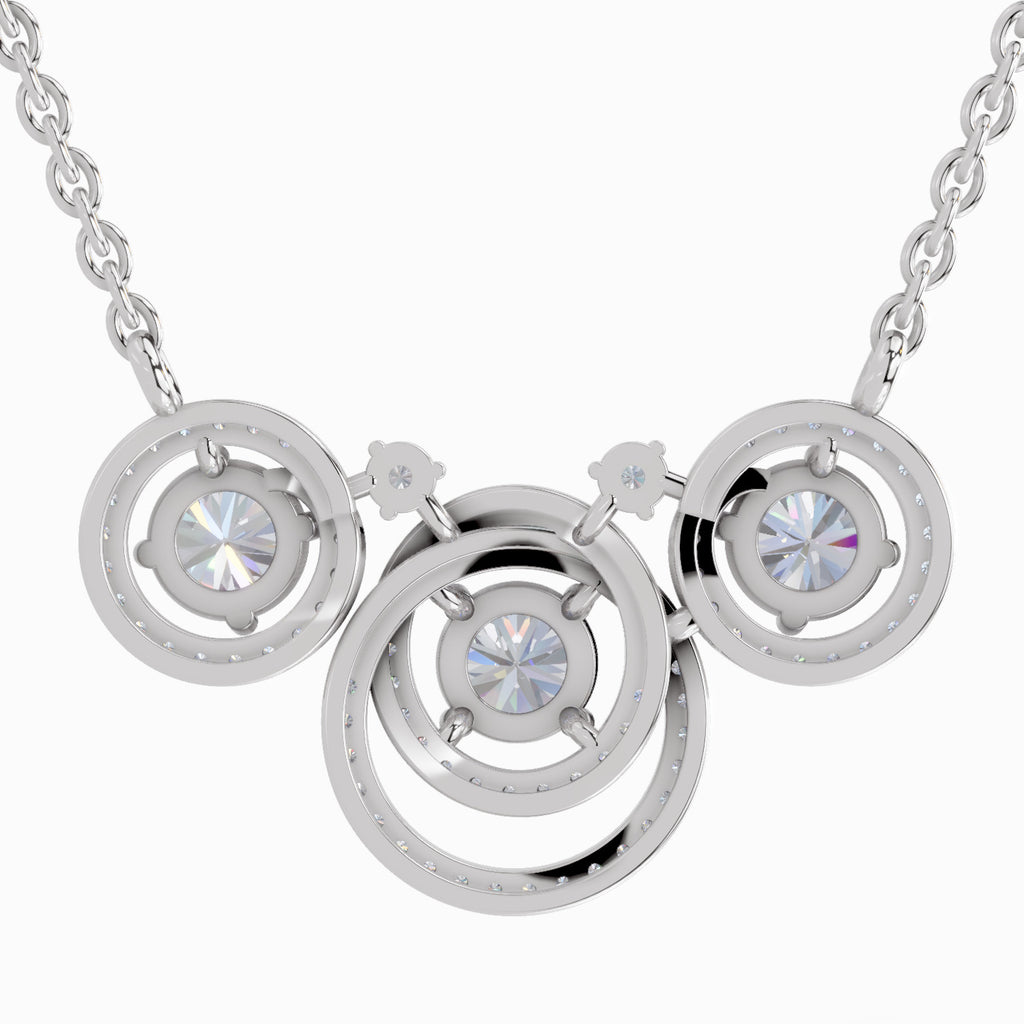 1.94 Carat Celestia Trio Diamond Pendant Necklace 14K - White Gold
