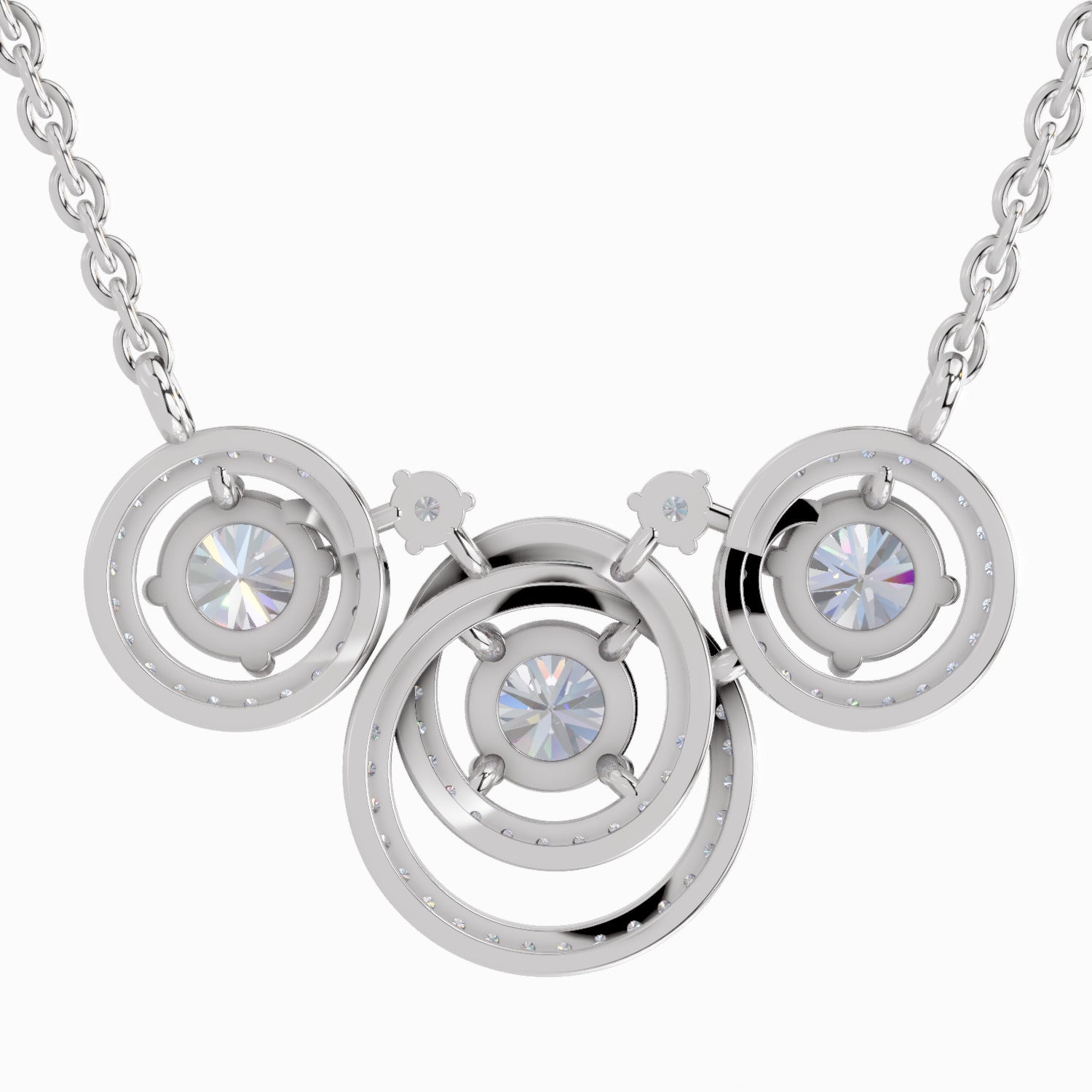 1.94 Carat Celestia Trio Diamond Pendant Necklace 14K - White Gold