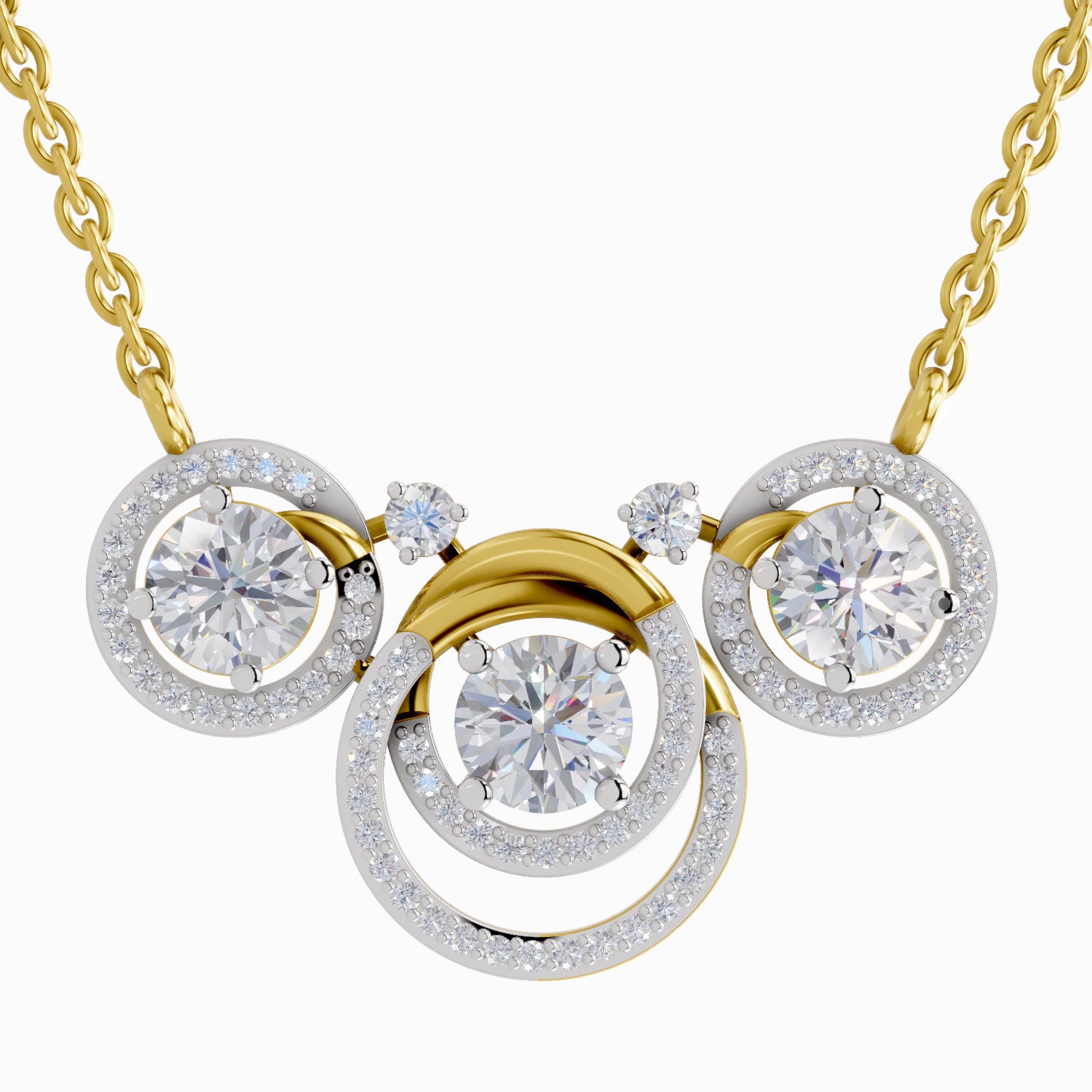 1.94 Carat Celestia Trio Diamond Pendant Necklace 14K