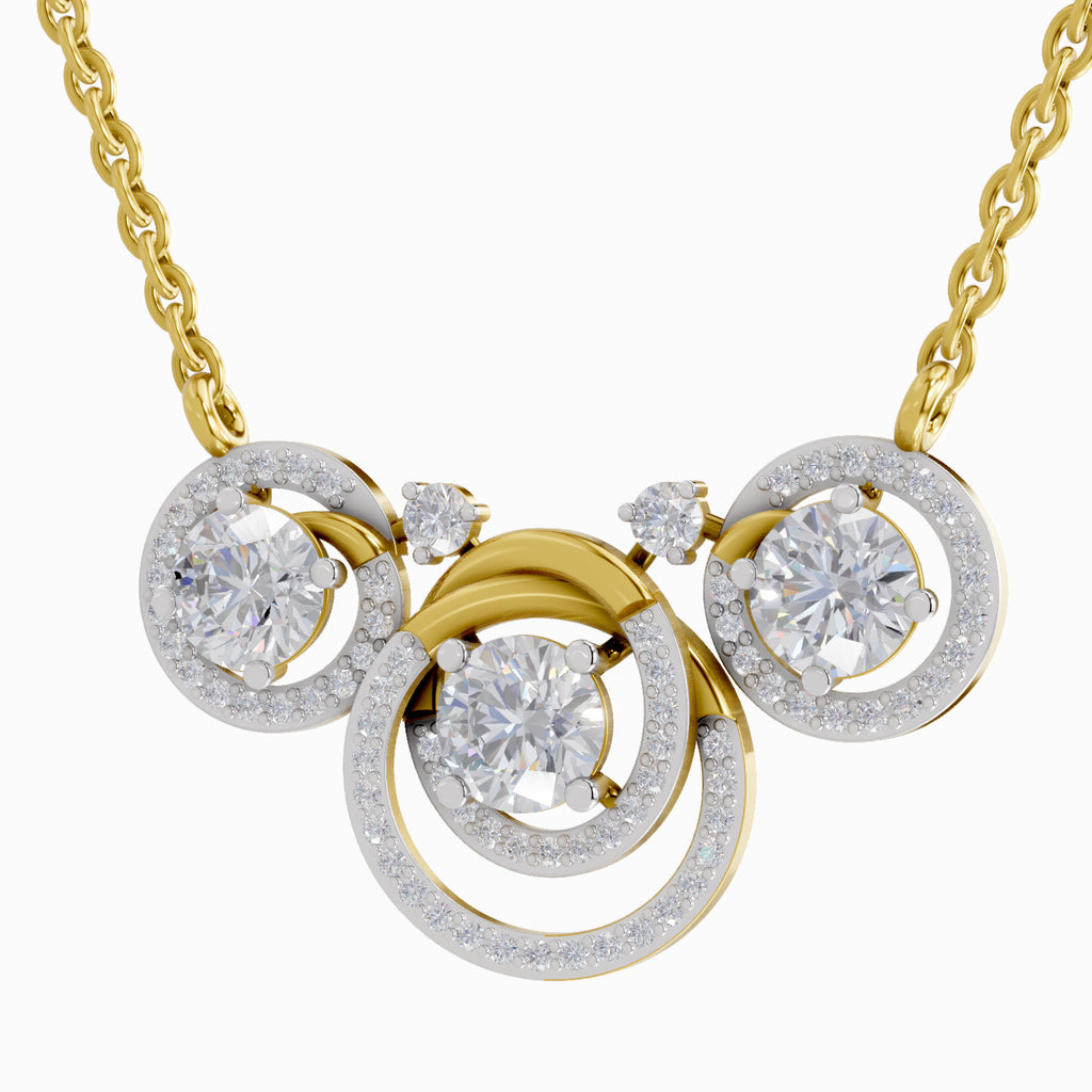 1.94 Carat Celestia Trio Diamond Pendant Necklace 14K