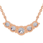 2.80 Carat Graduated Curved Diamond Necklace 14K - Rose Gold