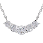 2.80 Carat Graduated Curved Diamond Necklace 14K - White Gold