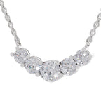 2.80 Carat Graduated Curved Diamond Necklace 14K - White Gold
