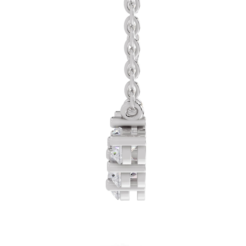 2.80 Carat Graduated Curved Diamond Necklace 14K - White Gold