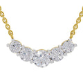 2.80 Carat Graduated Curved Diamond Necklace 14K