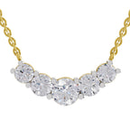 2.80 Carat Graduated Curved Diamond Necklace 14K