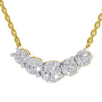 2.80 Carat Graduated Curved Diamond Necklace 14K