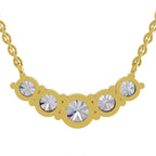 2.80 Carat Graduated Curved Diamond Necklace 14K