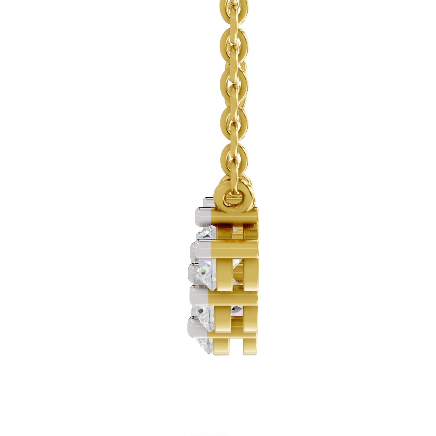 2.80 Carat Graduated Curved Diamond Necklace 14K