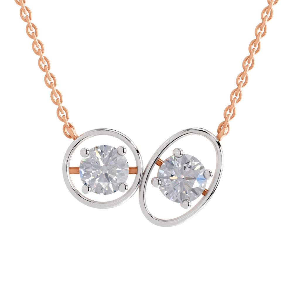 2.5 Carat Eternal Duo Diamond Pendant Necklace 14K - Rose Gold