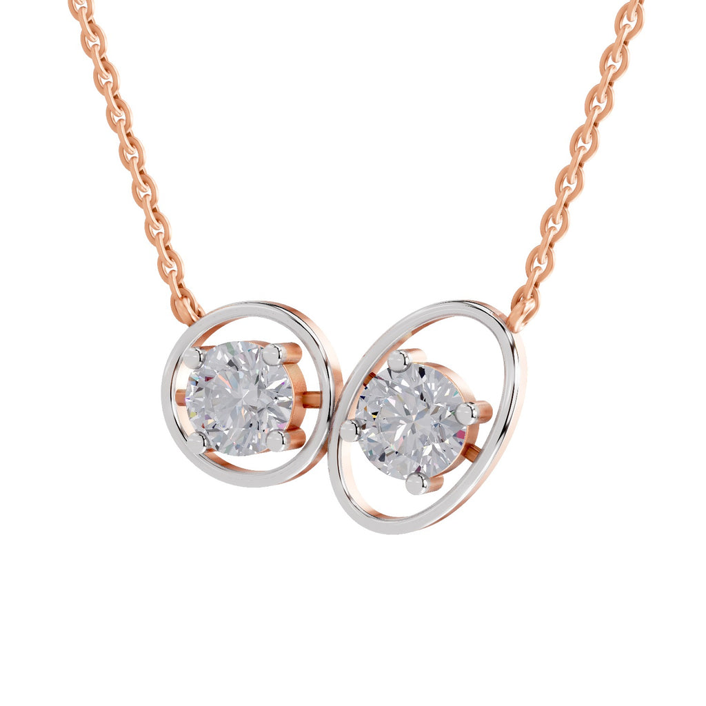 2.5 Carat Eternal Duo Diamond Pendant Necklace 14K - Rose Gold