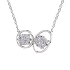 2.5 Carat Eternal Duo Diamond Pendant Necklace 14K - White Gold