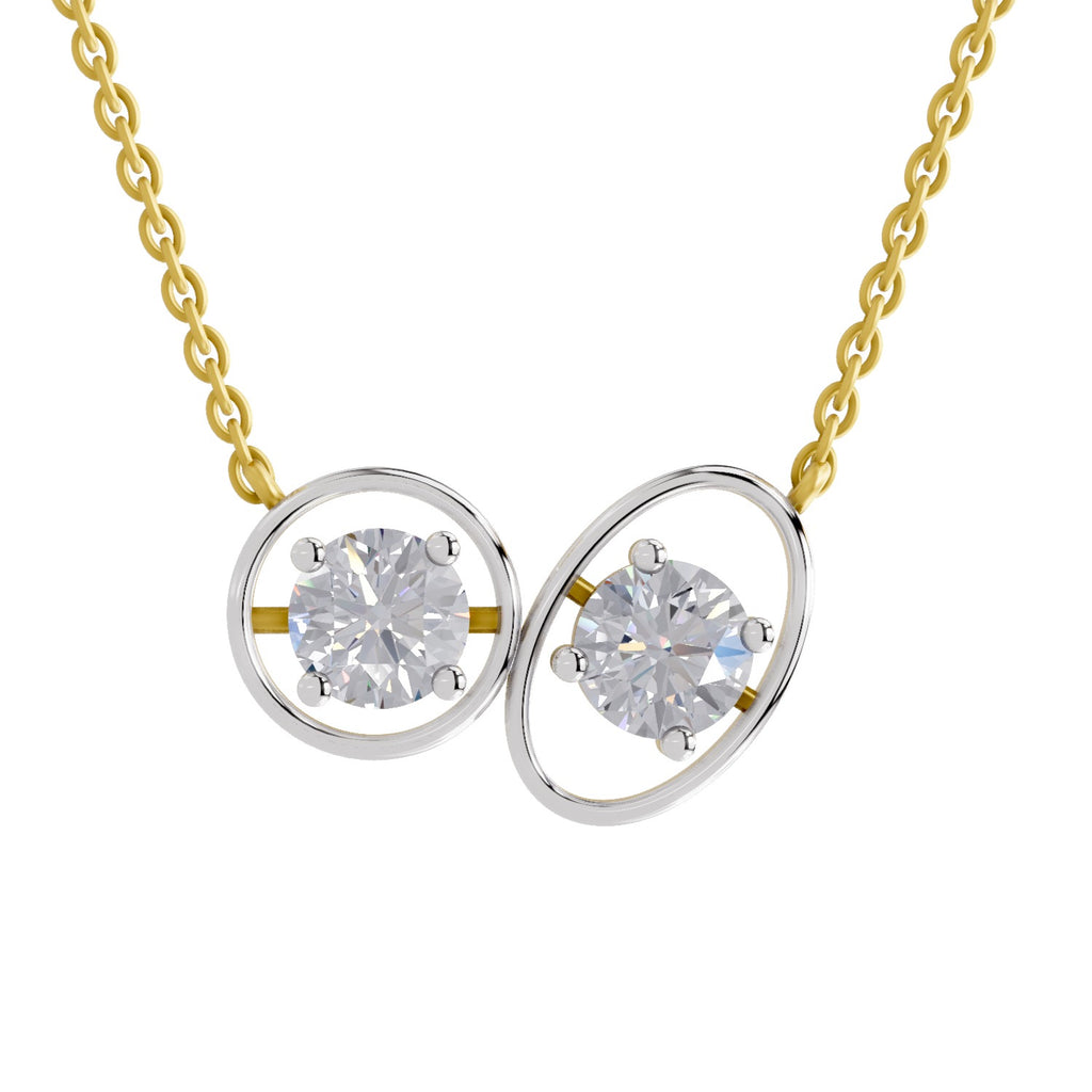 2.5 Carat Eternal Duo Diamond Pendant Necklace 14K