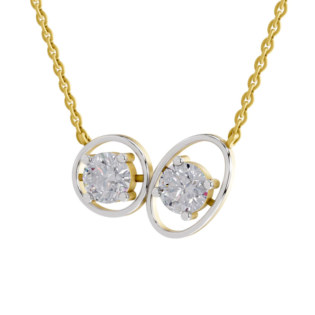 2.5 Carat Eternal Duo Diamond Pendant Necklace 14K