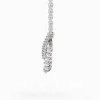 1.57 Carat Pear V Bar Fashion Necklace 14K - White Gold