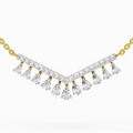 1.57 Carat Pear V Bar Fashion Necklace 14K