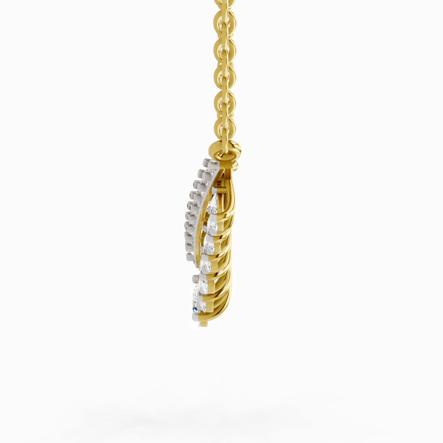 1.57 Carat Pear V Bar Fashion Necklace 14K
