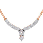 1.22 Carat Diamond Necklace with Cluster Drop 14K - Rose Gold