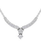 1.22 Carat Diamond Necklace with Cluster Drop 14K - White Gold