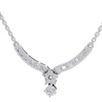 1.22 Carat Diamond Necklace with Cluster Drop 14K - White Gold