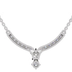 1.22 Carat Diamond Necklace with Cluster Drop 14K - White Gold