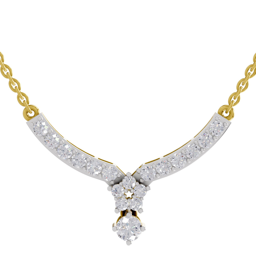 1.22 Carat Diamond Necklace with Cluster Drop 14K