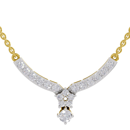 1.22 Carat Diamond Necklace with Cluster Drop 14K