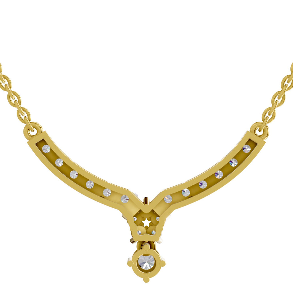 1.22 Carat Diamond Necklace with Cluster Drop 14K