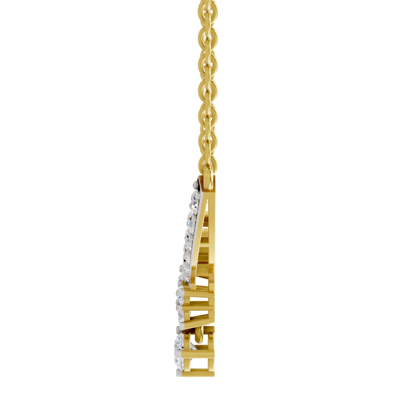 1.22 Carat Diamond Necklace with Cluster Drop 14K