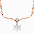 0.84 Carat Floral Pendant Necklace 14K - Rose Gold