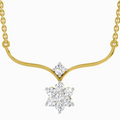 0.84 Carat Floral Pendant Necklace 14K