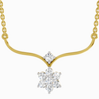 0.84 Carat Floral Pendant Necklace 14K