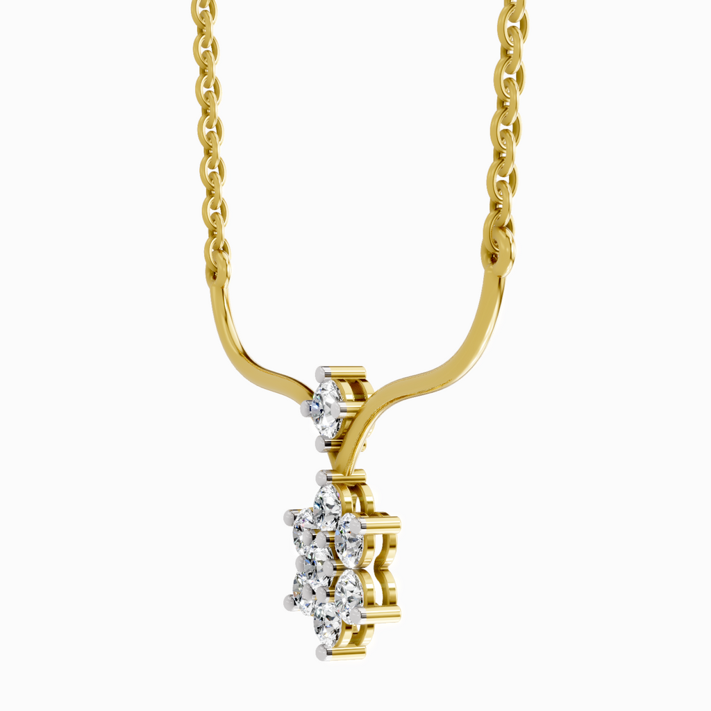 0.84 Carat Floral Pendant Necklace 14K