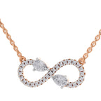 0.98 Carat Pear Shape Infinity Diamond Necklace 14K - Rose Gold