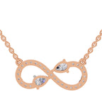 0.98 Carat Pear Shape Infinity Diamond Necklace 14K - Rose Gold
