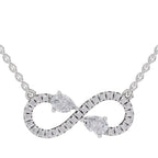 0.98 Carat Pear Shape Infinity Diamond Necklace 14K - White Gold