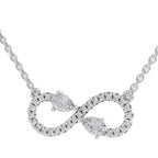 0.98 Carat Pear Shape Infinity Diamond Necklace 14K - White Gold
